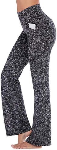 Bootcut Yoga Pants with Pockets for Women Wide Leg Pants High Waist Workout Pants Tummy Control Work Pants Sweatpants in Kuwait