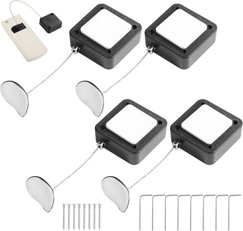 4 PCS Retractable Remote Control Cable Tethers, 6.5 Ft Retractable Anti-Theft Tether Lock for Electronics, Self-Adhesive or Drilling Installation, Adjustable Retention Length in Saudi Arabia
