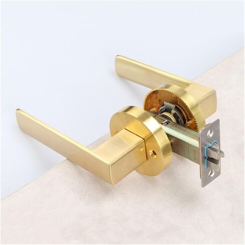 Heavy Three-Pole Passage Lock keyless Door Lock fire Aisle Lock Bathroom Hotel KTV Room Door Lock Handle Lock(Black) in Saudi Arabia