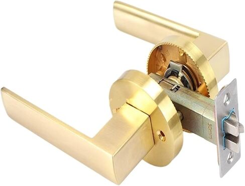 Heavy Three-Pole Passage Lock keyless Door Lock fire Aisle Lock Bathroom Hotel KTV Room Door Lock Handle Lock(Black) in Saudi Arabia