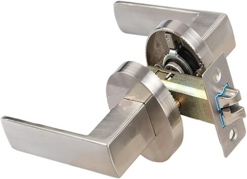 Heavy Three-Pole Passage Lock keyless Door Lock fire Aisle Lock Bathroom Hotel KTV Room Door Lock Handle Lock(Black) in Saudi Arabia