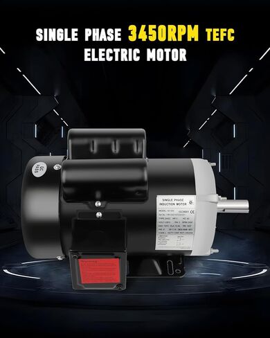 3HP Electric Motor, Industry AC Motor 3450 RPM Farm Duty Single Phase 145T Frame 230V 7/8" Shaft Diamater, CW/CCW TEFC in Saudi Arabia