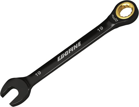 Egofine 9/16 Ratchet Wrench, 9/16 Wrench Ratcheting Combination Wrenches SAE, Industrial Grade Gear Spanner with 12 Point Box End, 72-Teeth Ratchet Black Electrophoretic Coating,CR-V in Saudi Arabia