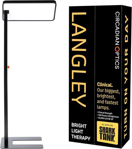 Clinical Medical Grade | Circadian Optics Langley Light Therapy Floor Lamp | 10X Power & Brightness | 10,000 Lux at 15" | Extremely Large 22" X 12" Light Panel | As Seen On Shark Tank in Saudi Arabia