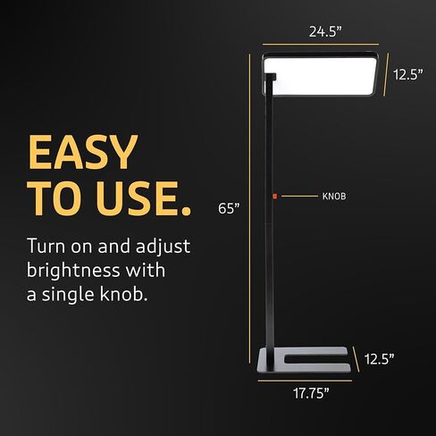 Clinical Medical Grade | Circadian Optics Langley Light Therapy Floor Lamp | 10X Power & Brightness | 10,000 Lux at 15" | Extremely Large 22" X 12" Light Panel | As Seen On Shark Tank in Saudi Arabia