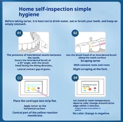 Helicobacter Pylori Detection Kit: The only Dental Plaque Detection Method, 3-Minute Rapid Testing, high Accuracy, Simple Operation, Convenient Home Reading, Dual-Box Packaging. in Saudi Arabia