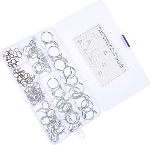 70pcs Double Wire Spring Hose Clamps Fuel Line Hose Fastener Clamps Small Adjustable Stainless Steel Pipe Clips for Automotive and Industrial Plumbing in Saudi Arabia