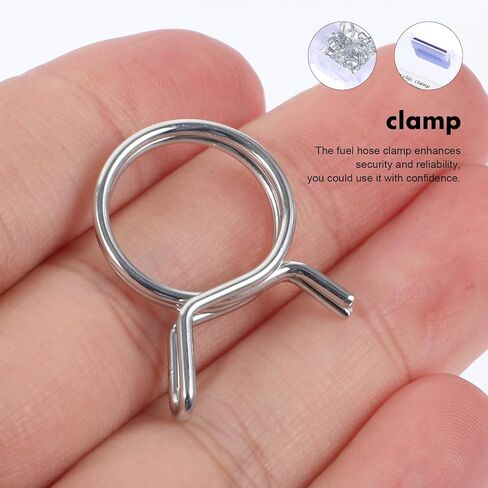 Holibanna 70pcs Double Wire Spring Hose Clamps Φ6-φ18 Fuel Line Tube Clamp Set Small Vacuum Hose Fasteners for Automotive and Motorcycle Fuel Systems in Kuwait