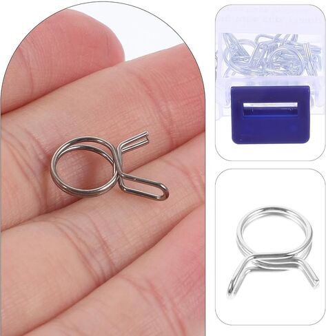 Holibanna 70pcs Double Wire Spring Hose Clamps Φ6-φ18 Fuel Line Tube Clamp Set Small Vacuum Hose Fasteners for Automotive and Motorcycle Fuel Systems in Kuwait