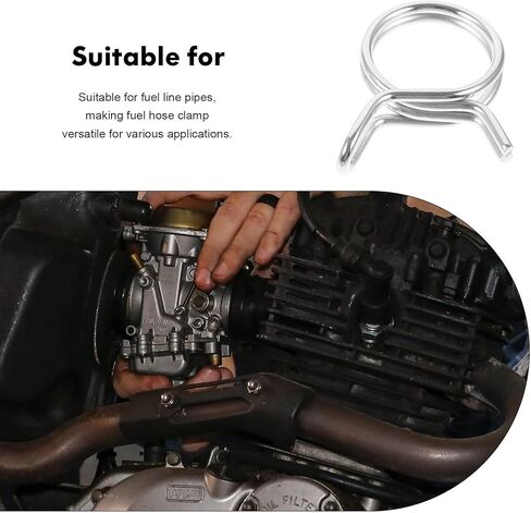 Holibanna 70pcs Double Wire Spring Hose Clamps Φ6-φ18 Fuel Line Tube Clamp Set Small Vacuum Hose Fasteners for Automotive and Motorcycle Fuel Systems in Kuwait