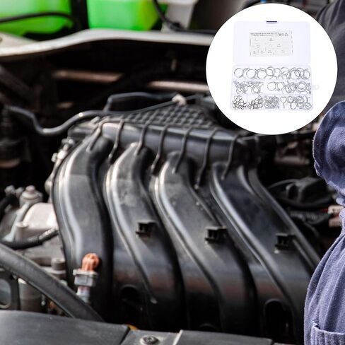 Holibanna 70pcs Double Wire Spring Hose Clamps Φ6-φ18 Fuel Line Tube Clamp Set Small Vacuum Hose Fasteners for Automotive and Motorcycle Fuel Systems in Kuwait