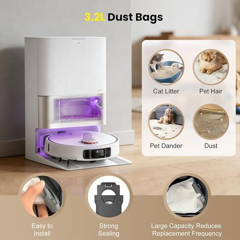 24Pcs Replacement Parts for Dreame X50 Ultra/L50 Ultra/Matrix10 ultra/L40s Pro Ultra/Mova V50 Ultra Robot, 2Main Brushes, 4Filters, 4Side Brushes, 6Mop Pads, 6Dust Bags, 1Cleaning Hook & 1Screwdriver in Kuwait