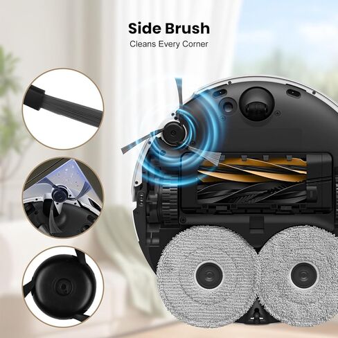 24Pcs Replacement Parts for Dreame X50 Ultra/L50 Ultra/Matrix10 ultra/L40s Pro Ultra/Mova V50 Ultra Robot, 2Main Brushes, 4Filters, 4Side Brushes, 6Mop Pads, 6Dust Bags, 1Cleaning Hook & 1Screwdriver in Kuwait