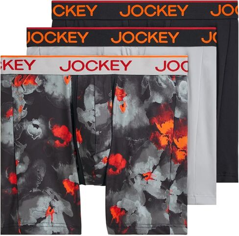 ملابس داخلية للرجال من Jockey، ملابس داخلية مقاومة للتشابك، مصنوعة من الألياف الدقيقة مقاس 6 بوصات - 3 قطع، ضوء شمالي/جر تجريدي/بحري حقيقي، 2XL in Kuwait