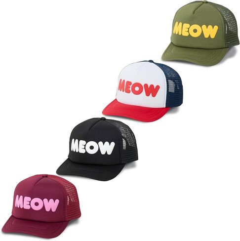 TED & HERB Meow Trucker Hat | Adjustable 100% Polyester | Puff Ink Print | Casual Standard Fit | Rescue Support in Saudi Arabia
