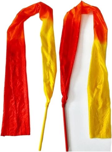 Streamer with Rods Polyester Kids Size Throwing Streamer for Belly Dancing Child Multicolor Ribbon Streamers 1.5M/2M Long Stage Performance Props Throw Streamers(Color 1,150x30CM) in Saudi Arabia