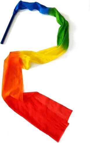 Streamer with Rods Polyester Kids Size Throwing Streamer for Belly Dancing Child Multicolor Ribbon Streamers 1.5M/2M Long Stage Performance Props Throw Streamers(Color 1,150x30CM) in Saudi Arabia