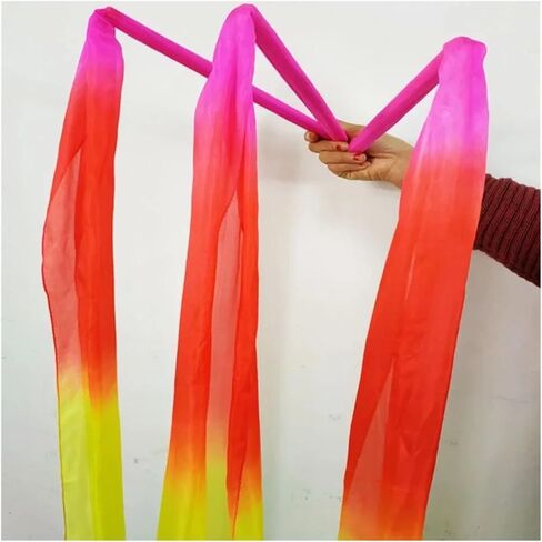Streamer with Rods Kids/Children Stage Performance Props Throw Streamers Belly Dancing Throwing Streamer 1.8M Long Belly Dance Accessory Throw Streamers(Large) in Saudi Arabia