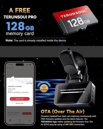 4K+4K DASH CAM الأمامي والخلفي ، بطاقة 128 جيجابايت مجانية ، و WIFI 5.8GHz والتحكم في التطبيق ، GPS المدمج فائقة ، مستشعر G ، زاوية واسعة 170 درجة ، شاشة 3 "IPS ، وضع وقوف السيارات 24H ، دعم 512 جيجابايت كحد أقصى in Kuwait