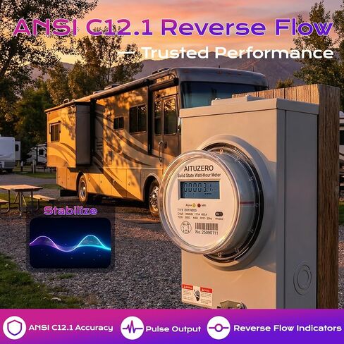 عدادات فرعية كهربائية رقمية لأصحاب العقارات، مرحلة واحدة 120/240 فولت، عداد استخدام الكهرباء، عداد طاقة الطاقة، عداد فرعي كيلوواط ساعة، عدادات كهربائية فرعية من ANSI Form 2S لطاقة RV، وحدات الإيجار in Kuwait