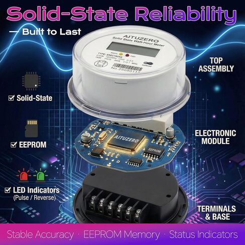 عدادات فرعية كهربائية رقمية لأصحاب العقارات، مرحلة واحدة 120/240 فولت، عداد استخدام الكهرباء، عداد طاقة الطاقة، عداد فرعي كيلوواط ساعة، عدادات كهربائية فرعية من ANSI Form 2S لطاقة RV، وحدات الإيجار in Kuwait