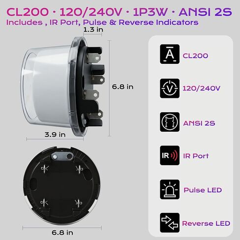 عدادات فرعية كهربائية رقمية لأصحاب العقارات، مرحلة واحدة 120/240 فولت، عداد استخدام الكهرباء، عداد طاقة الطاقة، عداد فرعي كيلوواط ساعة، عدادات كهربائية فرعية من ANSI Form 2S لطاقة RV، وحدات الإيجار in Kuwait