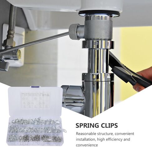 150 قطعة من المشابك الزنبركية لخرطوم الأسلاك المزدوجة، مشابك أنابيب مياه من الفولاذ المقاوم للصدأ للسباكة والأنابيب والاستخدام الصناعي، مناسبة لخراطيم Φ5-φ14 in Kuwait