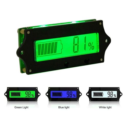 12V 24V 36V 48V Battery Charge Level Indicator LCD Digital Display Voltmeter Capacity Monitor 1Pcs(Blue) in Saudi Arabia