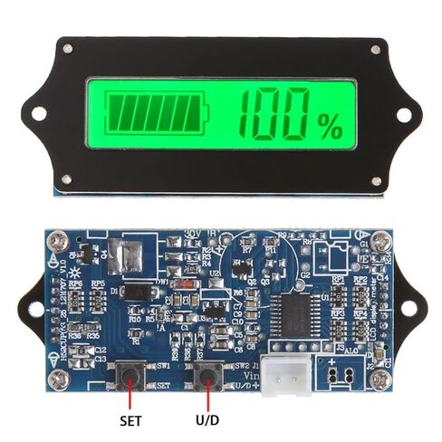 12V 24V 36V 48V Battery Charge Level Indicator LCD Digital Display Voltmeter Capacity Monitor 1Pcs(Blue) in Saudi Arabia