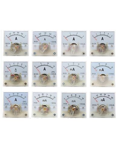 91C4 Ammeter DC Analog 1A 2A 30A 50A 100A 200A 300A 500A Panel Mechanical Pointer Type Amper Meter Current 1Pcs(100A) in Saudi Arabia