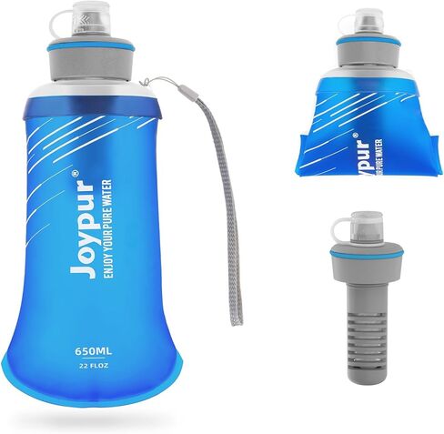 Water Filter Survival - Collapsible Water Bottle with Filter 0.01 Micron Squeeze Filtered Water Bottle 22oz for Hiking Backpacking Camping BPA-Free(White 650ml) in Saudi Arabia