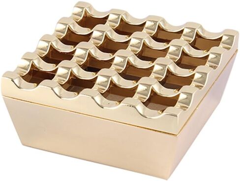 Vintage Metal Small Cigar Ashtrays,16 Grids Novelty Fashion Windproof Cigarettes Ashtray Tabletop Decor Cigarillo Ash Tray,Bronze in Kuwait