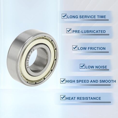 ACROPIX 6202ZZ Deep Groove Ball Bearings P0 15x35x11mm Lubricated Bearings Double Metal Seal Silver Tone Scooter Skateboard Wheel - Pack of 4 in Saudi Arabia