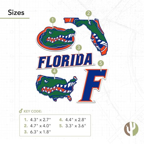 ملصق جامعة صبار الصحراء في فلوريدا UF Gators ملصق شارات الفينيل زجاجة مياه للكمبيوتر المحمول للسيارة T2 (النوع 2-3) in Saudi Arabia