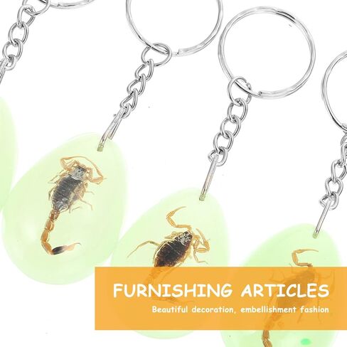 Scorpion Amber Keychain Set 12pcs Resin Specimen Key Rings Luminous Insect Pendants for Collectors and DIY Decorations Random Style in Saudi Arabia