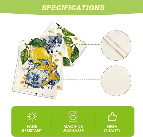 وضع Artoid Chinoiserie الليمون القوس الزهور 210 GSM الصيف الجدول عداء، المطبخ الموسمية طاولة الطعام الديكور لديكور المنزل الطرف 13x72 بوصة in Saudi Arabia