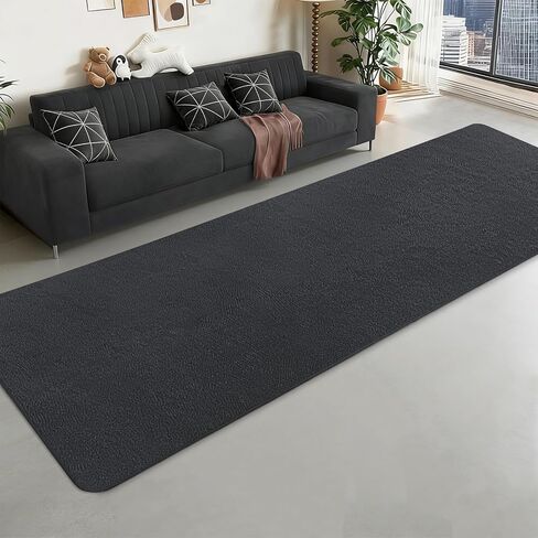 Large Area Rugs for Bedroom Living Room - 4x6 Feet Ultra Soft Dark Grey Rug Thickened with Memory-Foam, Solid Modern Minimalist Carpets for Home Decor, Non-Slip and Comfy Nursery Room Rugs in Saudi Arabia