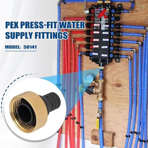 50141 محول إمداد تجعيد 3/4 بوصة PEX لمنافذ الإدخال الاسمية Viega ManaBloc وMiniBloc 1 بوصة - 3 قطع in Kuwait