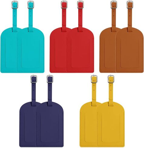 8Pcs Luggage Tags for Suitcases,Travel Tag Set for Luggage,Leather Luggage Tag for Privacy Protection with Identifie Name Lable,Travel Accessories in Saudi Arabia