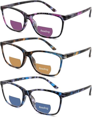نظارات قراءة ثنائية البؤرة للنساء، نظارات علوية شفافة، نمط طباعة أنيق للسيدات، مفصلات ربيعية in Kuwait