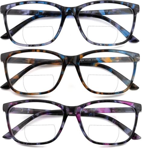 نظارات قراءة ثنائية البؤرة للنساء، نظارات علوية شفافة، نمط طباعة أنيق للسيدات، مفصلات ربيعية in Kuwait