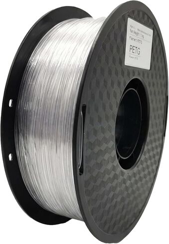 Transparent PETG Filament 1.75mm, Clear PETG 1kg Spool, ±0.02mm Accuracy, Light Diffusing Finish, Strong & Smooth Printing for FDM 3D Printers in Saudi Arabia