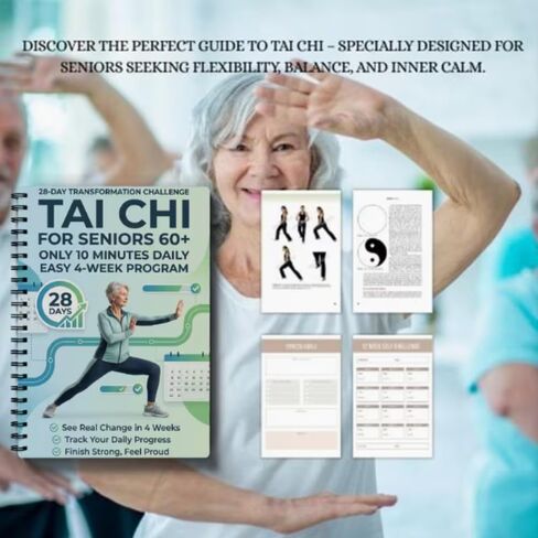 Tai Chi Manual for Seniors and Beginners, Spiral Bound, 10-Minute Daily 4-Week Program for Fitness, Training, Step by Step, A1 in Kuwait