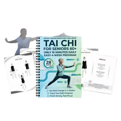 Tai Chi Manual for Seniors and Beginners, Spiral Bound, 10-Minute Daily 4-Week Program for Fitness, Training, Step by Step, A1 in Kuwait