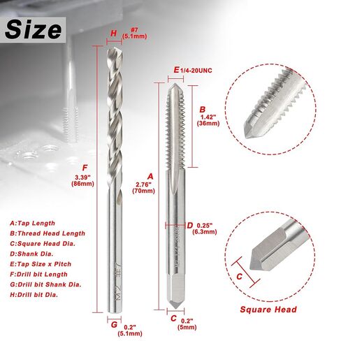 مجموعة لقم مثقاب M6 x 1.0 و5.0 مم، مجموعة مثقاب وحنفية مترية M2 HSS، طقم لقم مثقاب صنبور لولبي للمعادن in Kuwait