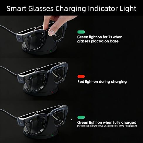 محطة شحن 2 في 1 متوافقة مع نظارات RayBan Meta Display والشريط العصبي، حامل شحن متوافق مع ملحقات نظارات Meta Display in Kuwait