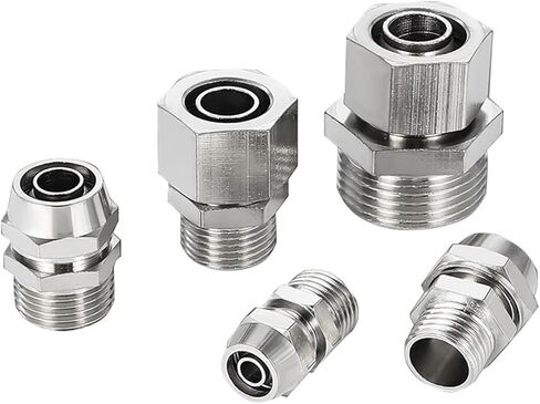 100PCS Pneumatic Fittings Thread 1/8 3/8 1/2 1/4 BSPT Nickel Plated Copper Hose Connectors Quick Twist Air Fitting KLC4-M5(KL-PC8-03 100PCS) in Kuwait