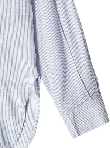 Design by Olivia Women's Striped Button Down Shirts Oversized Cotton Linen Long Sleeve Boyfriend Shirt Dressy Casual Blouse in Saudi Arabia