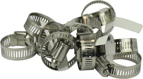 Pro Tie 33004 SAE مقاس 12 نطاق 11/16 بوصة - 1-1/4 بوصة واجب عادي جميع مشبك خرطوم الفولاذ المقاوم للصدأ، 10 عبوات in Kuwait