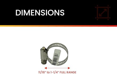 Pro Tie 33004 SAE مقاس 12 نطاق 11/16 بوصة - 1-1/4 بوصة واجب عادي جميع مشبك خرطوم الفولاذ المقاوم للصدأ، 10 عبوات in Kuwait